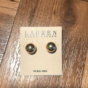 Ralph Lauren gold ball earrings